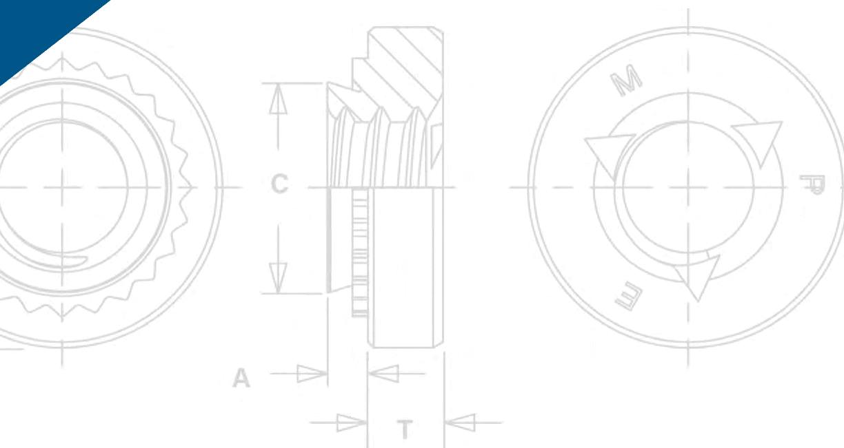 The image is a technical schematic of a mechanical component, likely a specialized fastener or dial