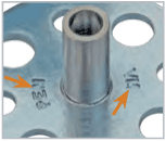 The image displays a close-up of a VariMount™ base plate featuring a central threaded standoff and