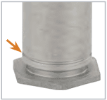 Metal cylinder attached to a hexagonal base