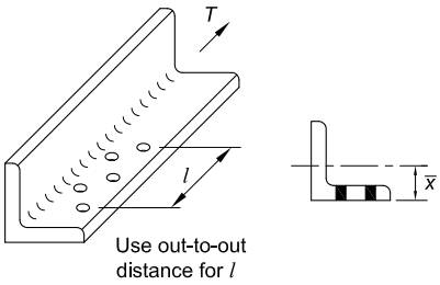 Structural Steel Angle Member Details  Key Entities:  L-shaped angle member: Shown in perspective