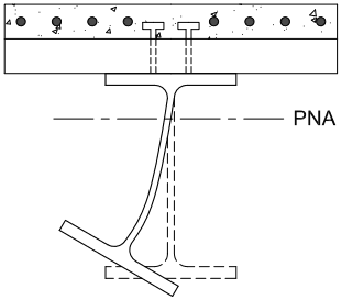 Distortional buckling of a composite beam under negative moment