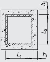 Cross-section diagram of a precast concrete column cover
