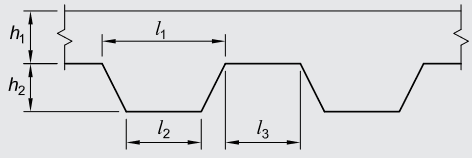 Slab Cross-Section Dimensions: h1: Thickness of the upper slab layer